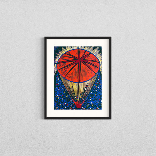 "Supersonic" Original Woodcut