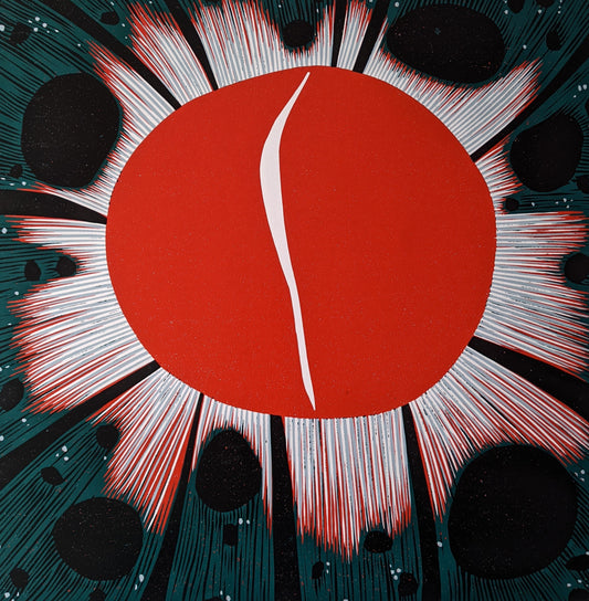 "Burst" Original Linocut