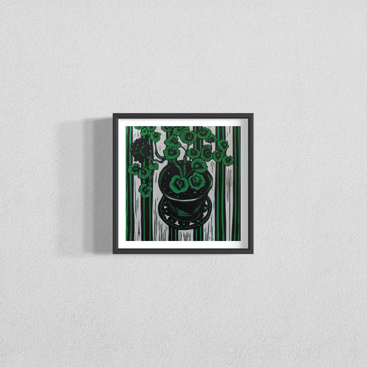 "Geranium" Original Linocut