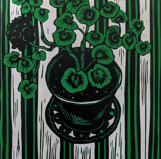 "Geranium" Original Linocut