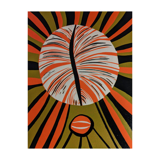 "Orb II" Original Linocut