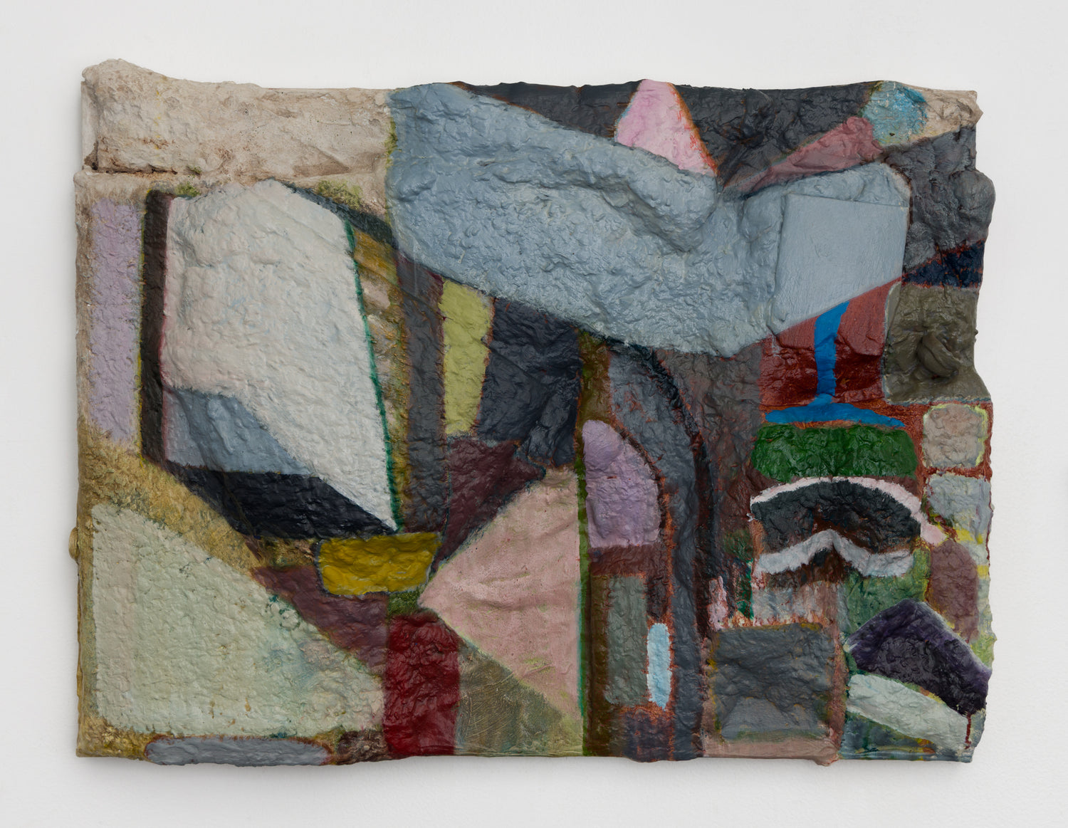 Multicolored abstract textured artwork on a white background